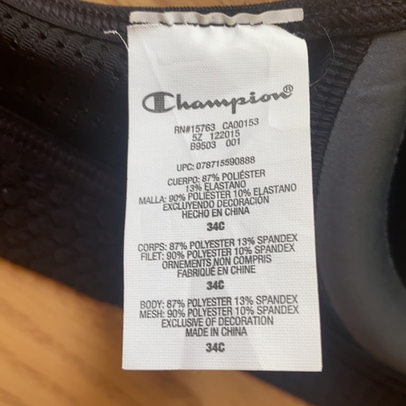 EUC Champion Black Sports-bra - Picture 9 of 12